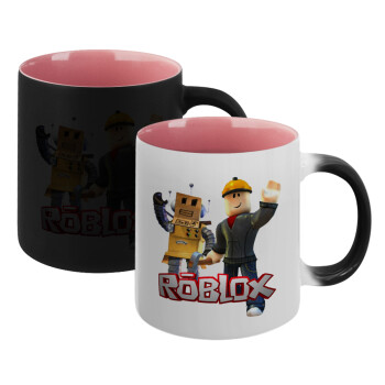 Roblox, Κούπα Μαγική εσωτερικό ΡΟΖ, κεραμική 330ml που αλλάζει χρώμα με το ζεστό ρόφημα