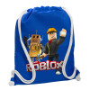 Backpack pouch GYMBAG Blue, with pocket (40x48cm) & thick cords