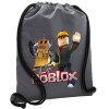 Backpack pouch GYMBAG GREY, with pocket (40x48cm) & thick cords