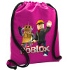 Backpack pouch GYMBAG Fuchsia, with pocket (40x48cm) & thick cords