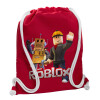 Backpack pouch GYMBAG Red, with pocket (40x48cm) & thick cords
