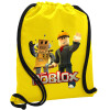 Backpack pouch GYMBAG Yellow, with pocket (40x48cm) & thick cords