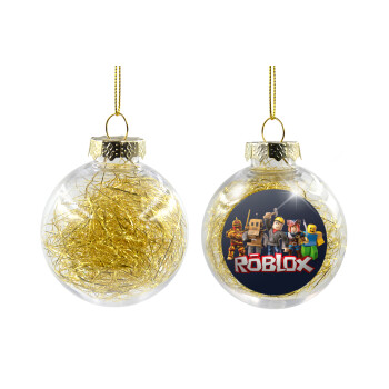 Roblox, Χριστουγεννιάτικη μπάλα δένδρου διάφανη με χρυσό γέμισμα 8cm