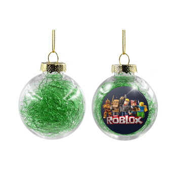Roblox, Transparent Christmas tree ball ornament with green filling 8cm