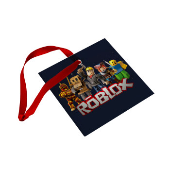 Roblox, Christmas ornament, glass square ornament 9x9cm
