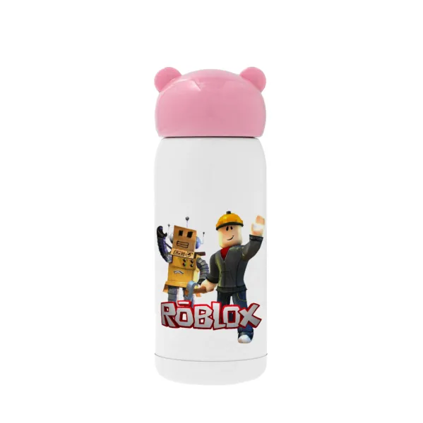 Roblox — Pink stainless steel thermal flask, 320ml