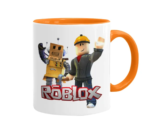 Roblox — Mug colored orange, ceramic, 330ml