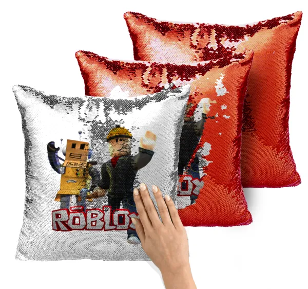 Roblox — Magic sofa cushion with red sequins, 40x40cm, filling included