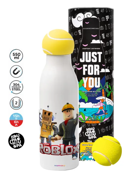 Roblox — Tennis ball Metal mug thermos White, double wall, 550ml
