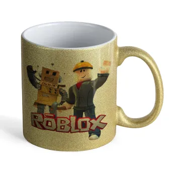 Roblox, Κούπα Χρυσή Glitter που γυαλίζει, κεραμική, 330ml