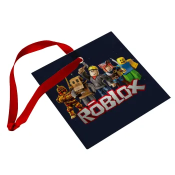 Roblox, Στολίδι Χριστουγεννιάτικο στολίδι γυάλινο τετράγωνο 9x9cm