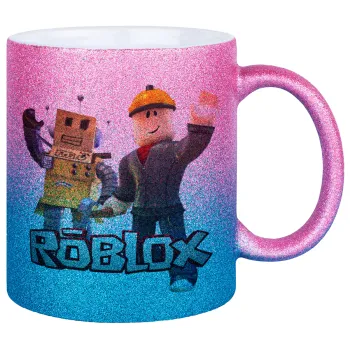 Roblox, Κούπα Χρυσή/Μπλε Glitter, κεραμική, 330ml