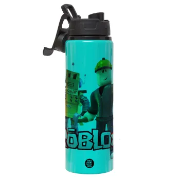 Roblox, Metallic water bottle with safety lid, 850ml aluminum