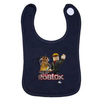 Roblox, Σαλιάρα με Σκρατς 100% Organic Cotton Μπλε (0-18 months)