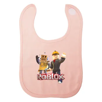 Roblox, Σαλιάρα με Σκρατς ΡΟΖ 100% Organic Cotton (0-18 months)
