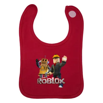 Roblox, Σαλιάρα με Σκρατς Κόκκινη 100% Organic Cotton (0-18 months)