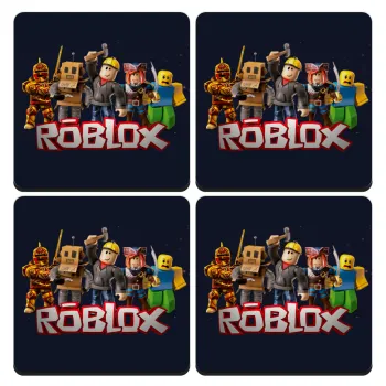 Roblox, ΣΕΤ 4 Σουβέρ ξύλινα τετράγωνα (9cm)