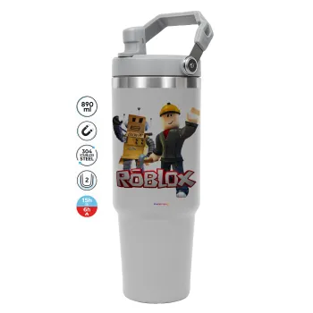 Roblox, ΓΚΡΙ χρώματος Θερμός Ανοξείδωτο 890ml (30oz) με χερούλι