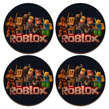 Roblox, ΣΕΤ x4 Σουβέρ ξύλινα στρογγυλά plywood (9cm)