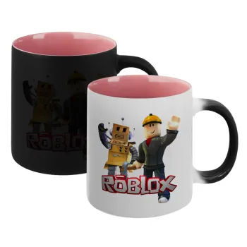 Roblox, Κούπα Μαγική εσωτερικό ΡΟΖ, κεραμική 330ml που αλλάζει χρώμα με το ζεστό ρόφημα