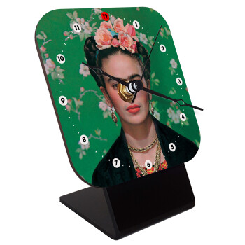 Frida Kahlo, Επιτραπέζιο ρολόι ξύλινο με δείκτες (10cm)