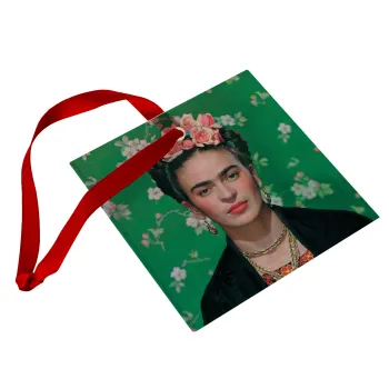 Frida Kahlo, Christmas ornament, glass square ornament 9x9cm