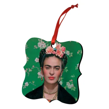 Frida Kahlo, Christmas ornament polygon wooden 7.5cm