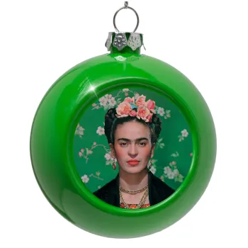 Frida Kahlo, Green Christmas tree ornament bauble 8cm