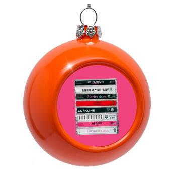Maneskin Cassette, Orange Christmas tree ornament bauble 8cm
