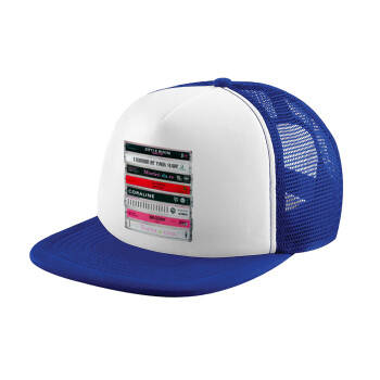 Maneskin Cassette, Καπέλο Soft Trucker με Δίχτυ Blue/White 