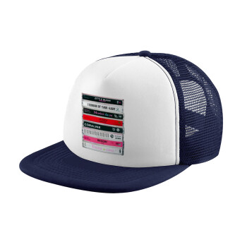 Maneskin Cassette, Καπέλο Soft Trucker με Δίχτυ Dark Blue/White 