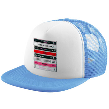 Maneskin Cassette, Καπέλο Soft Trucker με Δίχτυ Γαλάζιο/Λευκό