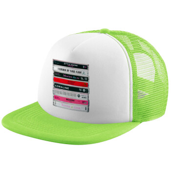 Maneskin Cassette, Καπέλο Soft Trucker με Δίχτυ Πράσινο/Λευκό