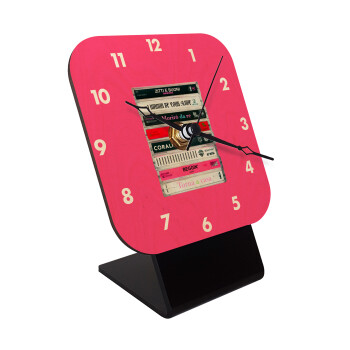 Maneskin Cassette, Quartz Table clock in natural wood (10cm)