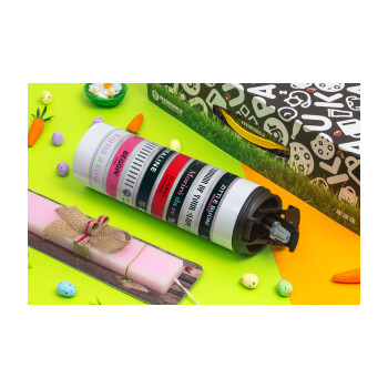 Maneskin Cassette, Easter candle,Travel Tumbler 2 Lids, with metal straw & cleaning brush & aromatic flat candle (30cm) (PINK)