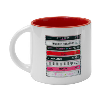 Maneskin Cassette, Κούπα κεραμική 400ml Λευκή/Κόκκινη