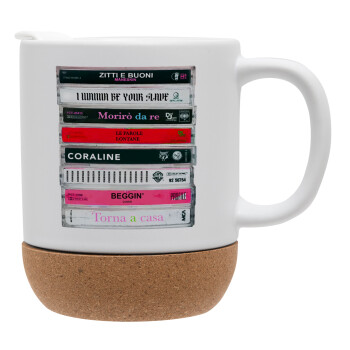 Maneskin Cassette, Ceramic coffee mug Cork (MAT), 330ml