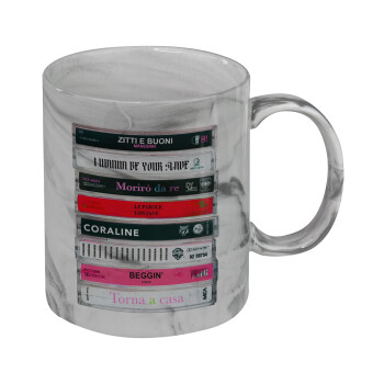 Maneskin Cassette, Κούπα κεραμική, marble style (μάρμαρο), 330ml