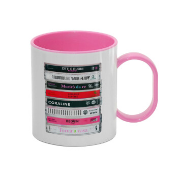 Maneskin Cassette, Κούπα (πλαστική) (BPA-FREE) Polymer Ροζ για παιδιά, 330ml