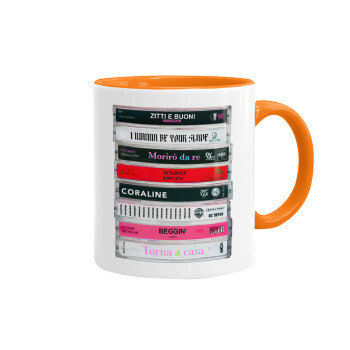 Maneskin Cassette, Mug colored orange, ceramic, 330ml