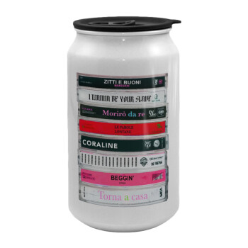 Maneskin Cassette, Κούπα ταξιδιού μεταλλική με καπάκι (tin-can) 500ml