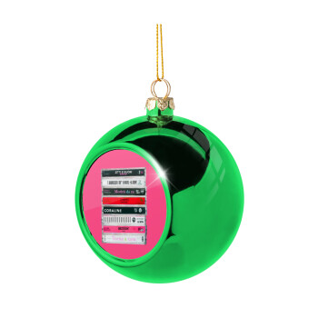 Maneskin Cassette, Χριστουγεννιάτικη μπάλα δένδρου Πράσινη 8cm