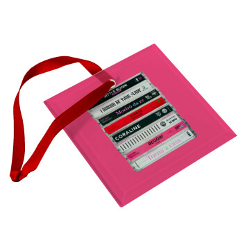 Maneskin Cassette, Χριστουγεννιάτικο στολίδι γυάλινο τετράγωνο 9x9cm