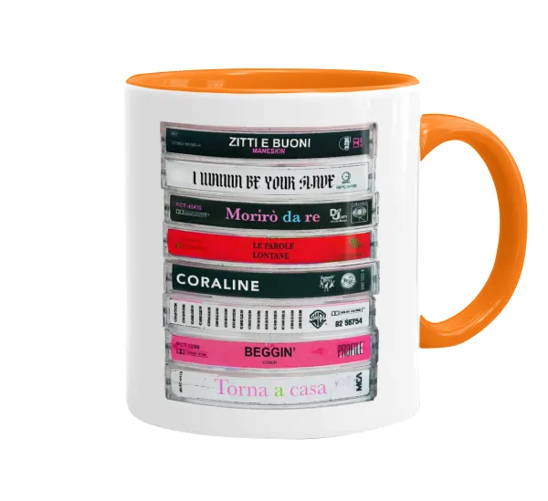 Maneskin Cassette — Mug colored orange, ceramic, 330ml