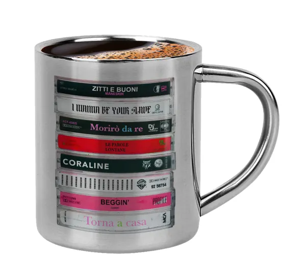 Maneskin Cassette — Double-wall metal cup for espresso (220ml)