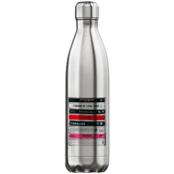 Maneskin Cassette, Μεταλλικό παγούρι θερμός Inox (Stainless steel), διπλού τοιχώματος, 750ml