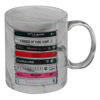 Maneskin Cassette, Mug ceramic marble style, 330ml