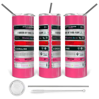 Maneskin Cassette, Tumbler stainless steel 600ml, with metal straw & cleaning brush