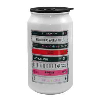 Maneskin Cassette, Κούπα ταξιδιού μεταλλική με καπάκι (tin-can) 500ml