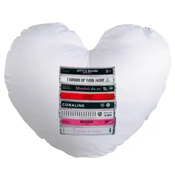 Maneskin Cassette, Μαξιλάρι καναπέ καρδιά 40x40cm περιέχεται το  γέμισμα